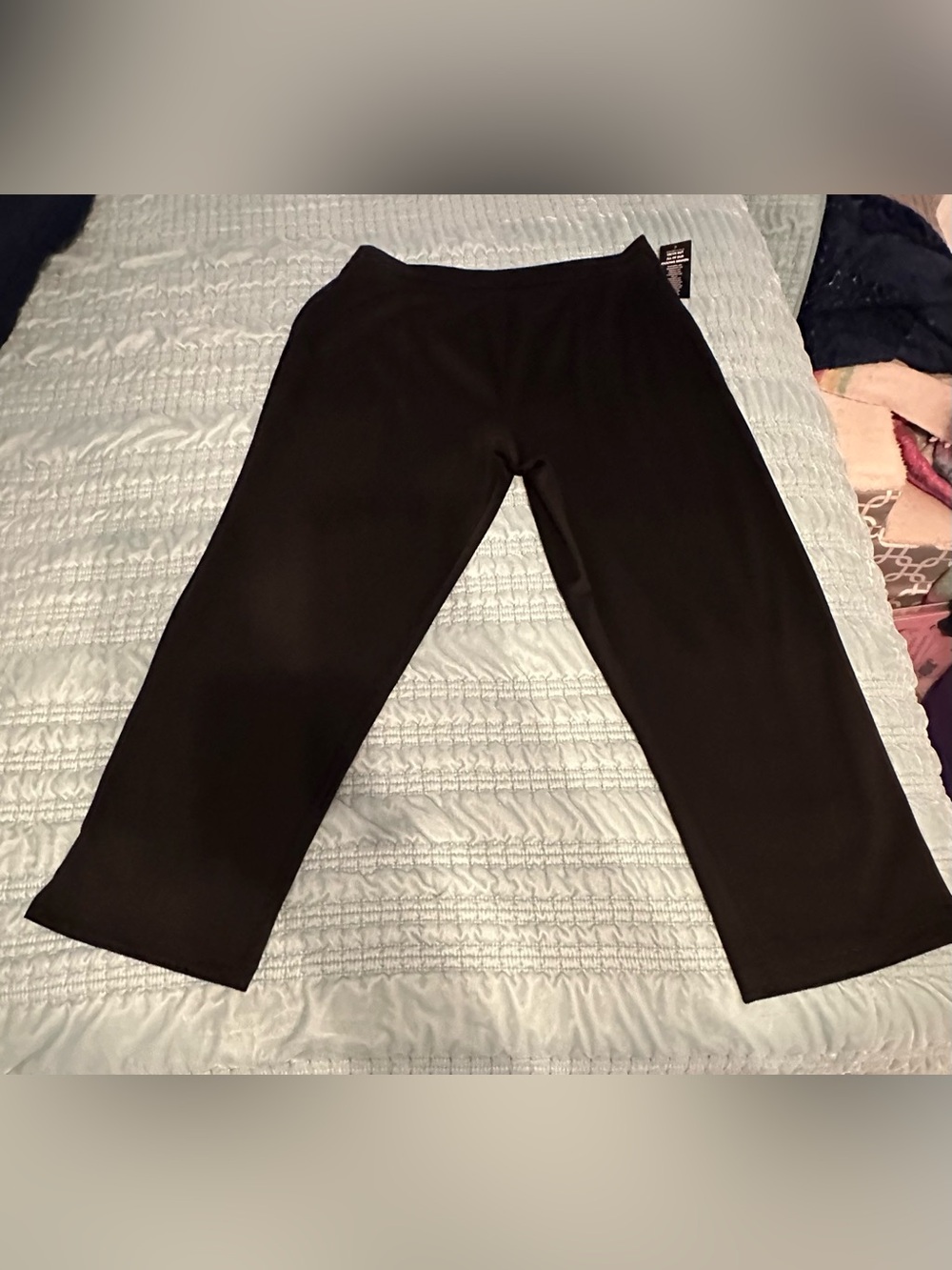 Woman Within Black Ponte Pants- Straight-Leg Comfort 24W petite